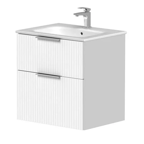 KAME BIG BU/6-3DR/WSF10-BIG spintelė po praustuvu, 60 cm, Matinė balta image 2