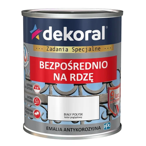 Dekoral antikorozinis emalis, 0,65 L, Baltas blizgus image 1