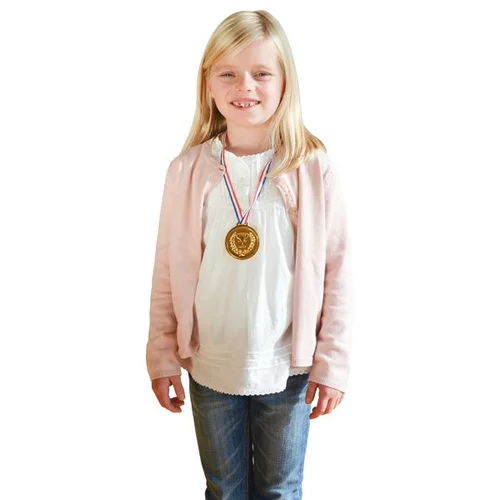 Medalis, aukso spalvos Ø 5,8 cm, 37 cm tekstilinė juosta image 3