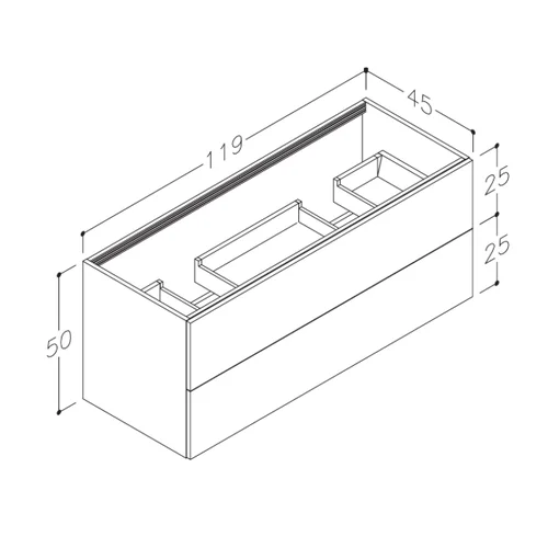 KAME GAMA Spintelė BUD/12-3DR/1-PO, 120 cm, Juodas ąžuolas image 2