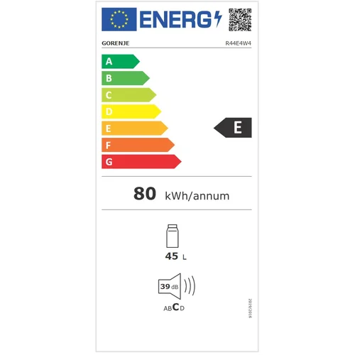 GORENJE R44E4W4 Baltas 45 L Šaldytuvas image 3
