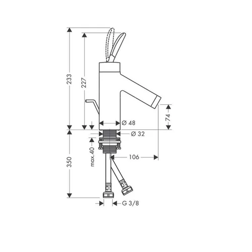 Hansgrohe Axor Starck 70 praustuvo maišytuvas - Braižyto aukso image 3