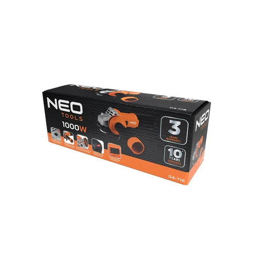 NEO TOOLS 04-716 Elektrinis kampinis šlifuoklis 1000 W 125 mm image 2