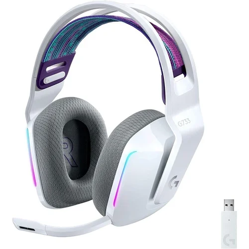 Logitech G733 belaidės ausinės, baltos image 1