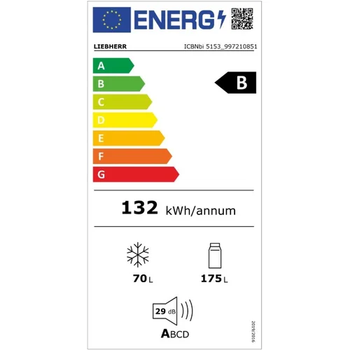 Įmontuojamas šaldytuvas Liebherr ICBNbi 5153 Prime BioFresh NoFrost Dviejų durų image 3