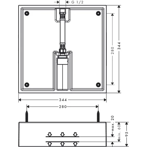 Hansgrohe Raindance E 26254180 Dušo galvos montavimo rinkinys image 2