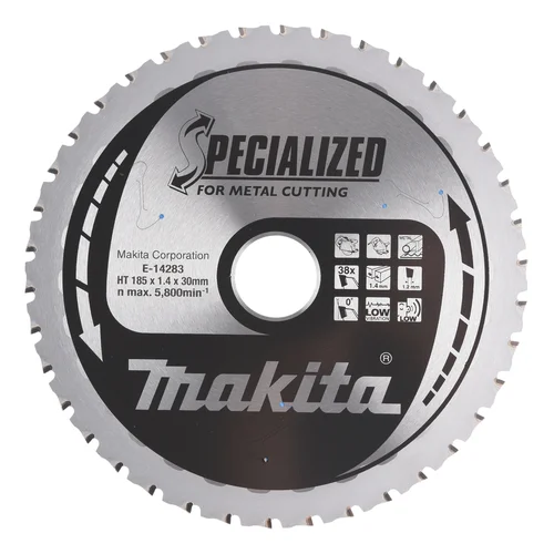 Makita E-14283 TCT pjovimo diskas storam metalui, 185×30 mm, 38T image 1