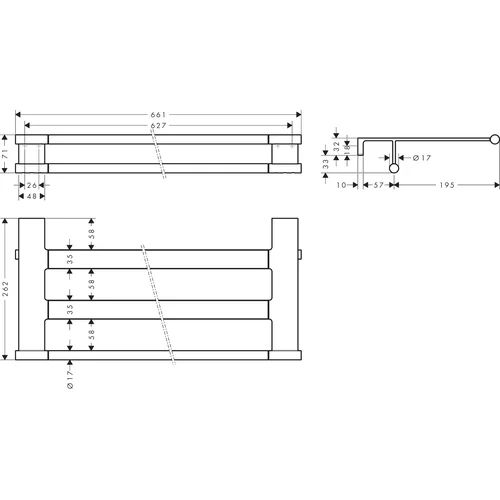 Hansgrohe AddStoris S rankšluosčių kabykla su lentyna 41781700 image 2