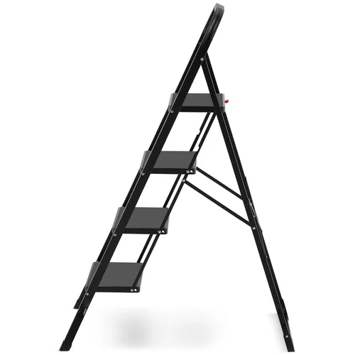Higher plieninės kopėčios buitinės 4 pakopos juodos image 1