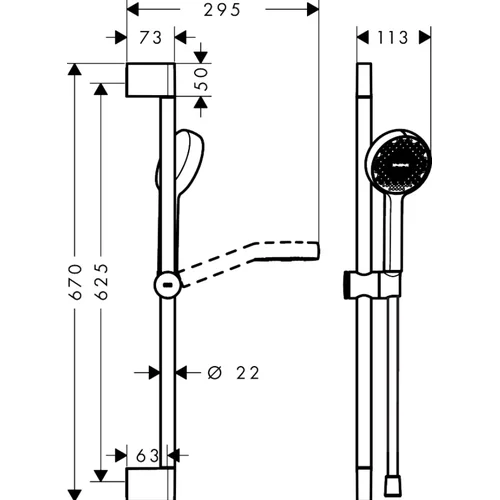 Hansgrohe Activera Select S rankinis dušo komplektas, 65 cm image 3