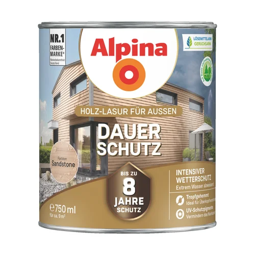Medienos impregnantas ALPINA Dauer Schutz, 0,75 L, Smiltainio spalva image 1