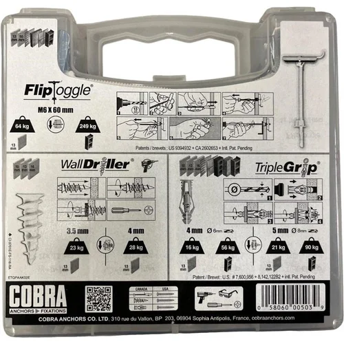 Cobra PROKIT Įvarų GKP rinkinys 60x6 mm, 128 vnt. image 2