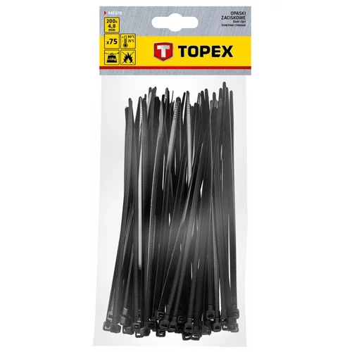 TOPEX Užveržimo dirželiai 4,8 mm x 200 mm, 75 vnt., Juodi image 2