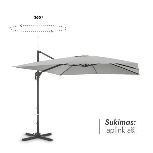 Lauko skėtis Comfort Light Grey image 3
