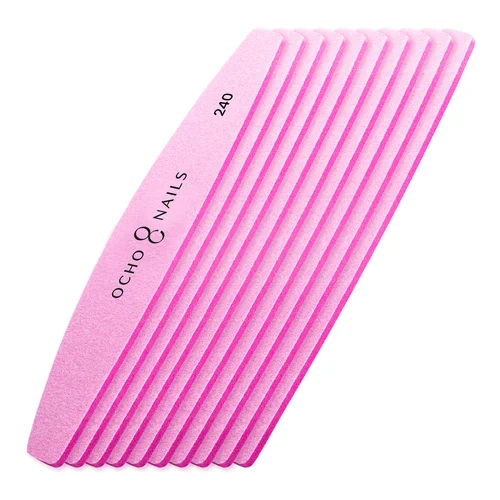 Ocho Nails 240 grit pusmėnulio dildės lapeliai, 10 vnt. image 3