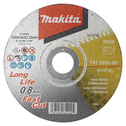 Makita E-22953 pjovimo diskas 125x0,8 mm Z60V-BF Inox image 1