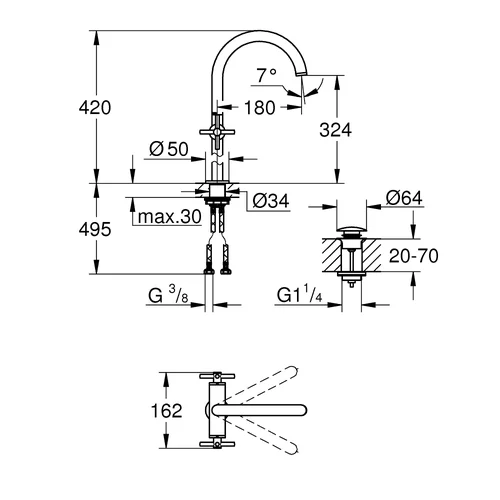 Grohe ATRIO 21044DC3 Nerūdijančio plieno plautuvės maišytuvas image 2