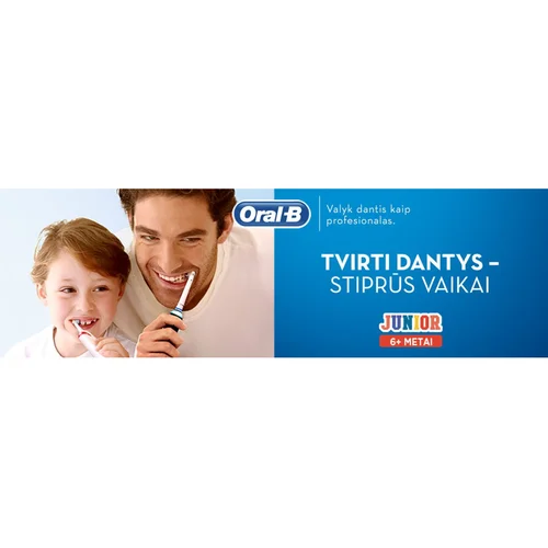 Braun Oral-B Junior Smart elektrinis dantų šepetėlis, Baltas image 3