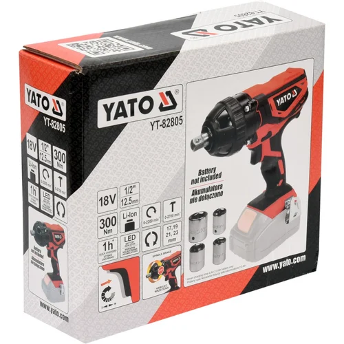 Yato YT-82805 18V Li-ion Smūginis Suktuvė 300 Nm image 2