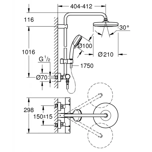 Grohe Tempesta Cosmopolitan System 210 image 2