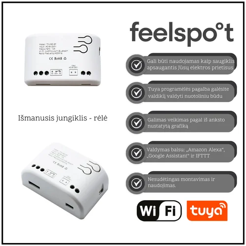 Feelspot FS-SRS02W RF išmanusis jungiklis Wi-Fi Tuya image 1