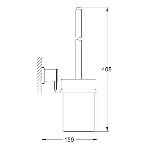 Grohe Allure 40340000 tualeto šepetys su sieniniu laikikliu, chromo image 2