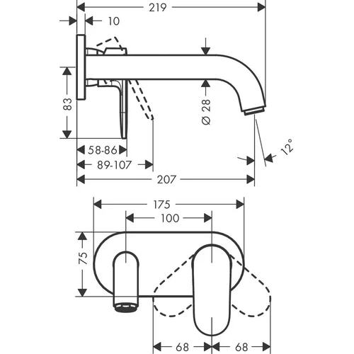 Hansgrohe Vernis potinkinis praustuvio maišytuvas 71576000 chromo image 2