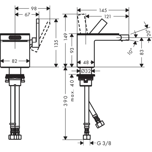 Hansgrohe AXOR MyEdition 47210000 Bide maišytuvas image 2