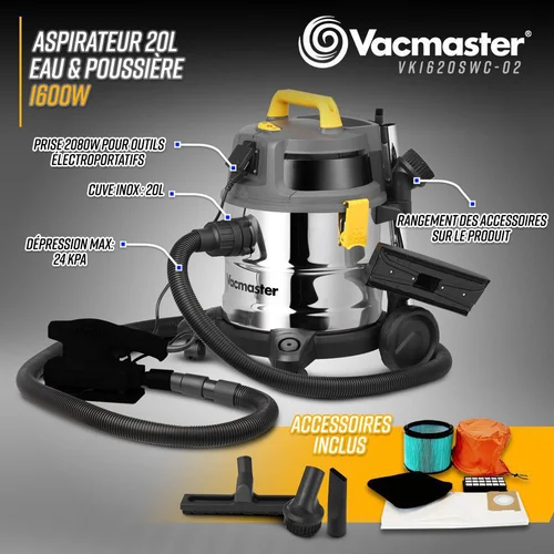 Vacmaster Šlapio ir sauso valymo siurblys 1600 W image 2