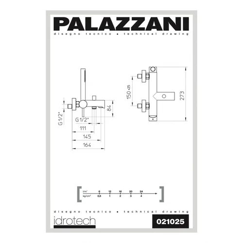 Palazzani MIDI virštinkinis vonios maišytuvas su dušeliu, Chromas blizgus image 2