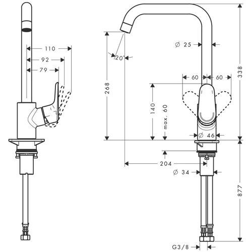 Hansgrohe Focus M41 31827000 virtuvinis maišytuvas image 2