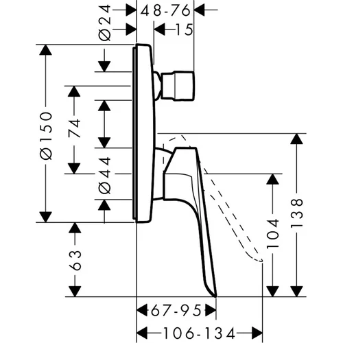 Hansgrohe Logis E 71404000 potinkinis maišytuvas image 2