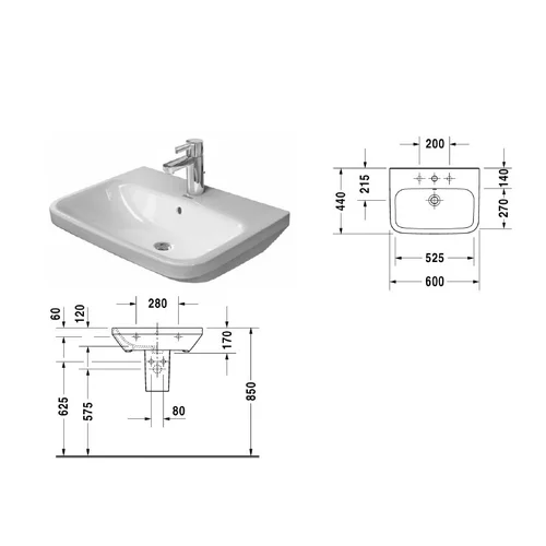 DURAVIT DuraStyle 60 cm praustuvas 2319600000 image 2