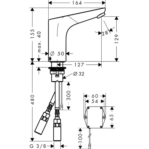 Hansgrohe Focus 31171000 sensorinis praustuvo maišytuvas Chromo image 3