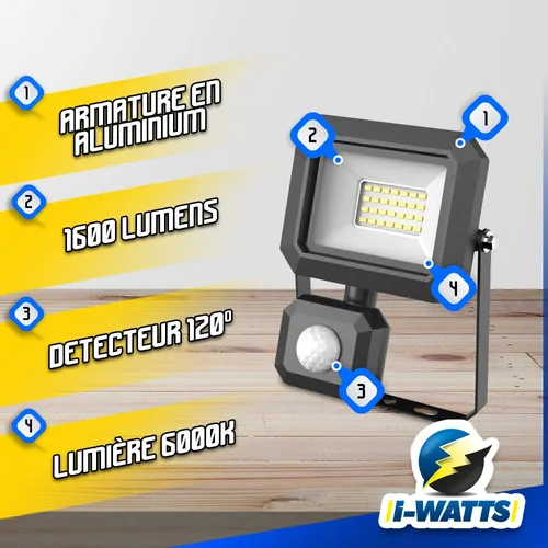 I-Watts LED prožektorius su detektoriumi, 20 W image 2