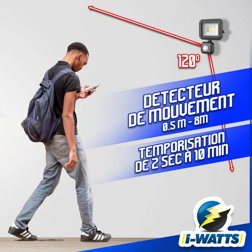 I-Watts LED prožektorius su detektoriumi, 20 W image 3