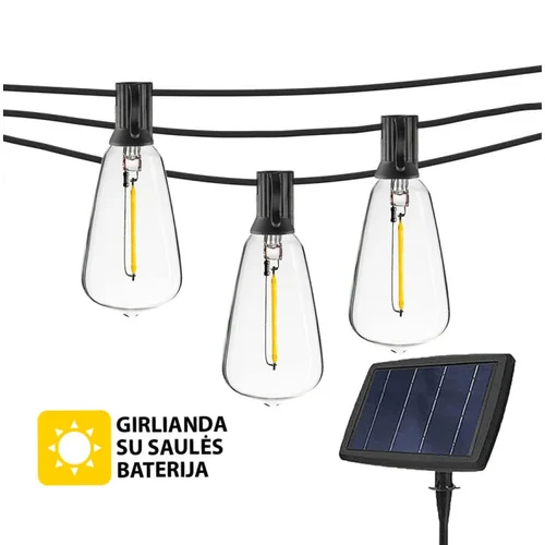 Lauko girlianda su saulės baterija (LED) Retro image 1