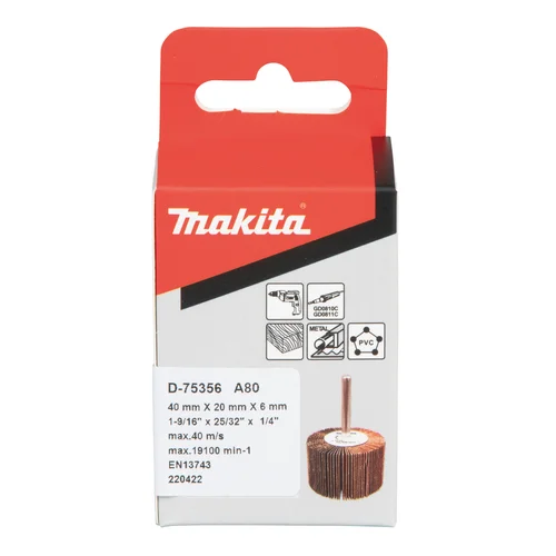 Makita D-75356 lapelinio šlifavimo antgalis Ø40 x 20 mm A80 image 3