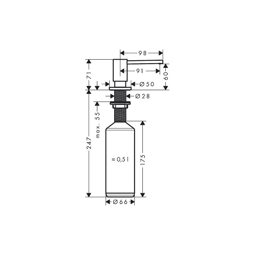 Dozatorius Hansgrohe A41 chromas 40438000 image 2