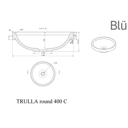 BLU TRULLA ROUND 400, akmens masė, Ø 400 mm image 2