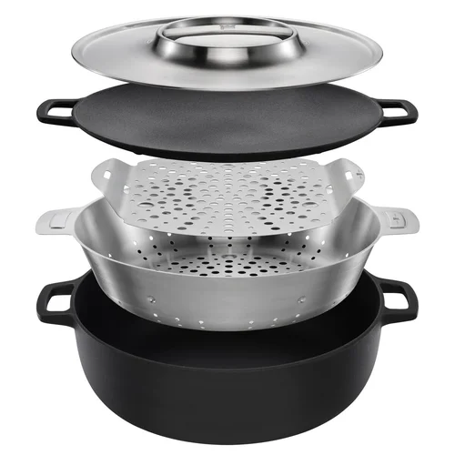 Norden Grill Chef ketaus puodas su nerūdijančio plieno dangčiu, 30 cm image 3