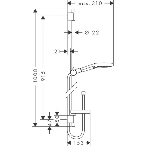 Hansgrohe Raindance Select S 26633000 dušo komplektas 9 l/min image 3