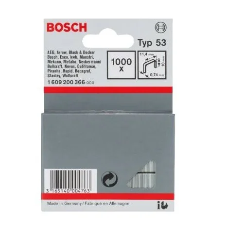 Bosch ACC Kabės tipas 53, 11,4x10mm, 1000 vnt. image 2
