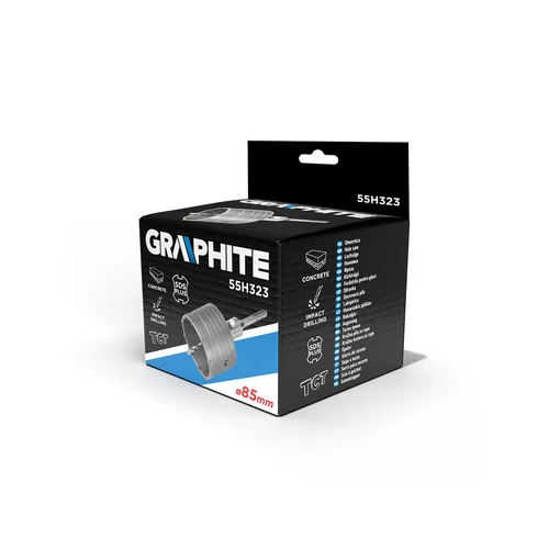 GRAPHITE 55H323 85 mm šakių skylių pjūklas su SDS+ adapteriu image 2