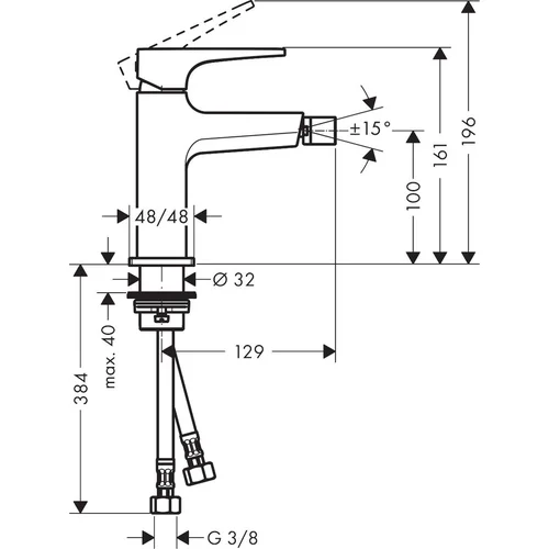 Hansgrohe Metropol 32520700 Bide maišytuvas, matinė balta image 2