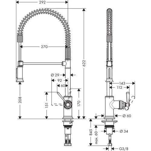 Hansgrohe AXOR Montreux 16582000 Chromo image 2