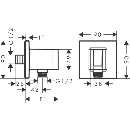 Hansgrohe FixFit E 26889990 sieninis išėjimas su dušo laikikliu image 3