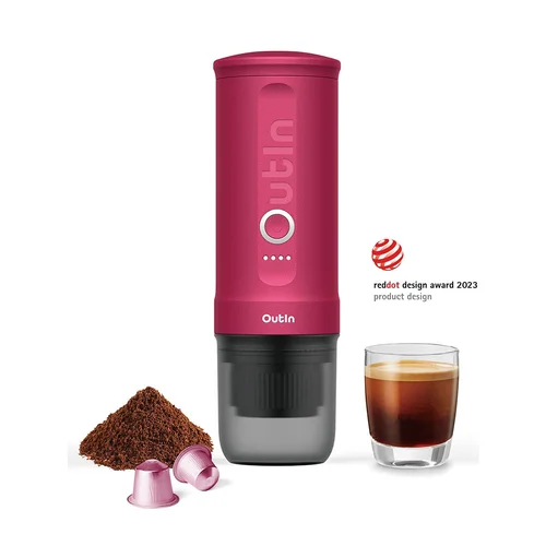 OUTIN NANO nešiojamas espresso aparatas, tamsiai rožinis image 1
