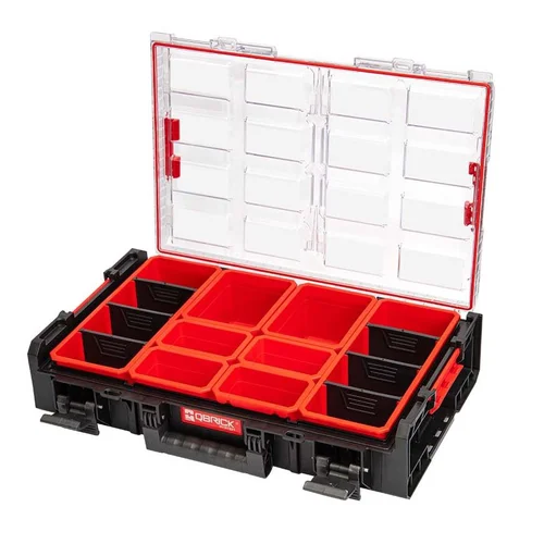 QBRICK SYSTEM ONE ORGANIZER XL įrankių dėžė, 580x380x130 mm, Juoda/Raudona image 2
