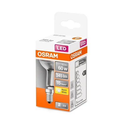 Osram LED lemputė R50, 36°, 4.3W, E14, 2700K, 345lm, skaidri image 2